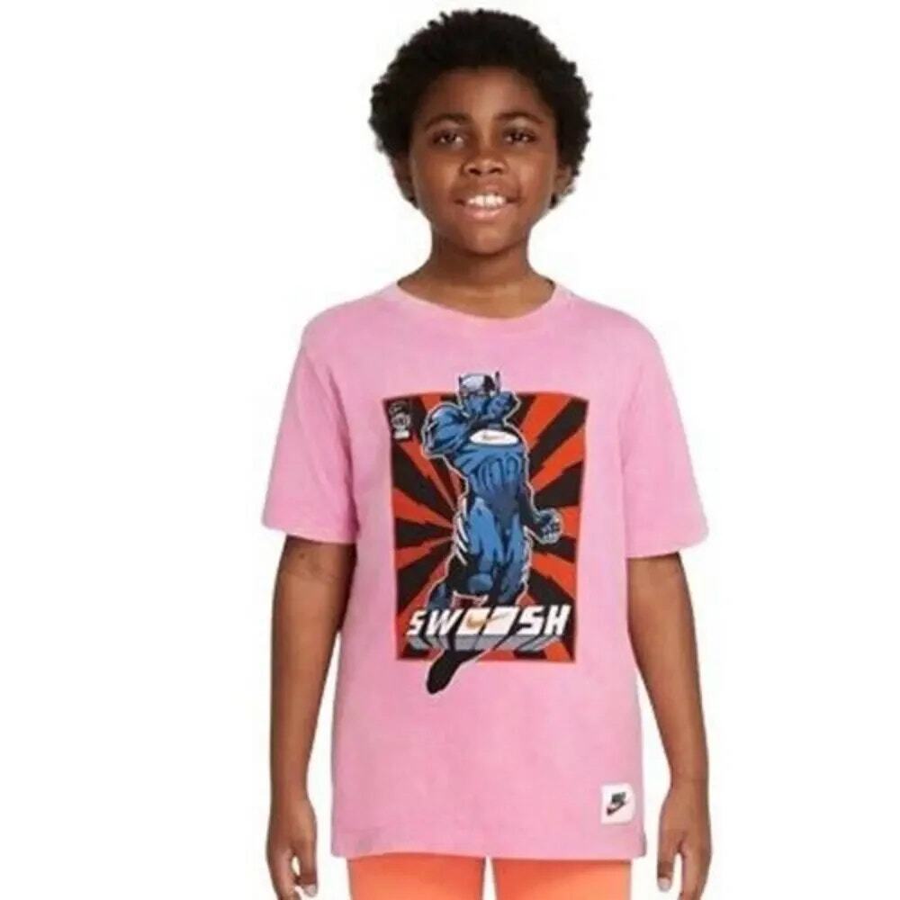 NWT Nike Boys Pink Graphic Short Sleeve IYKYK Hero T-Shirt Youth Size Large